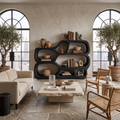 Artistic Curved Bookshelf For Living Room Styling