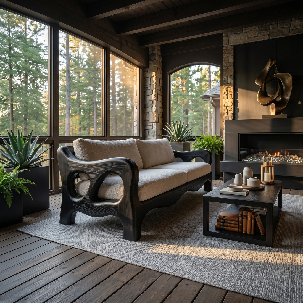 Architectural Sculptural Sofa Luxury Family Room