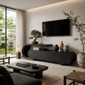 Contemporary Natural Wood TV Console For Home Storage