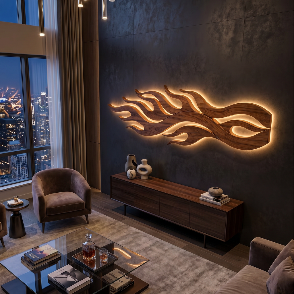 Contemporary Organic Wall Panel For Entryway Interior Space
