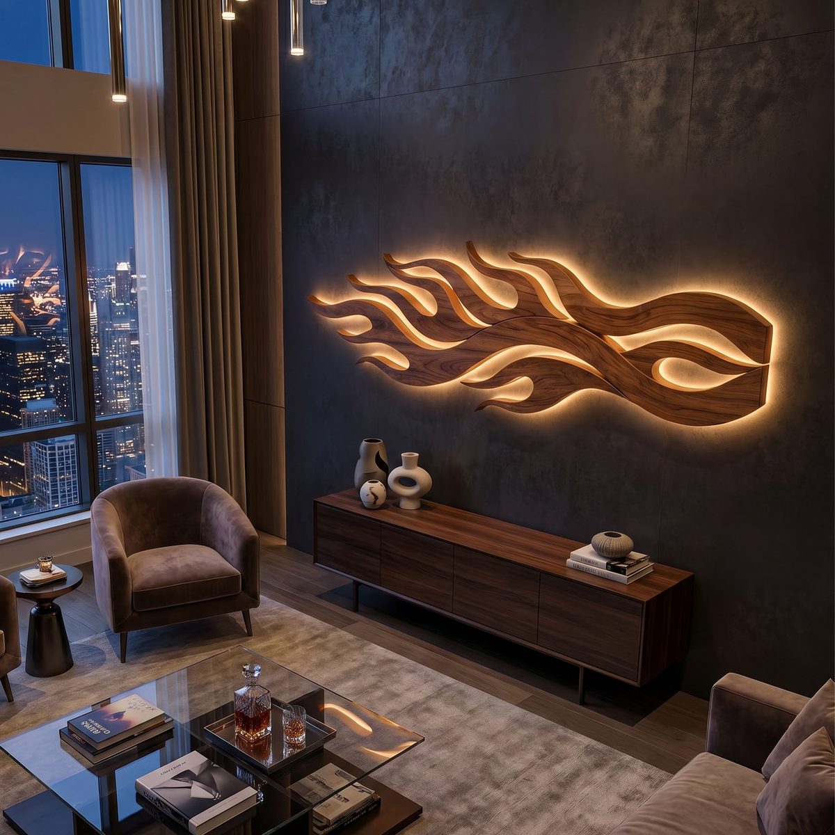 Contemporary Organic Wall Panel For Entryway Interior Space