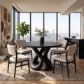 Contemporary Dining Table Organic Spiral Base For Modern Kitchen