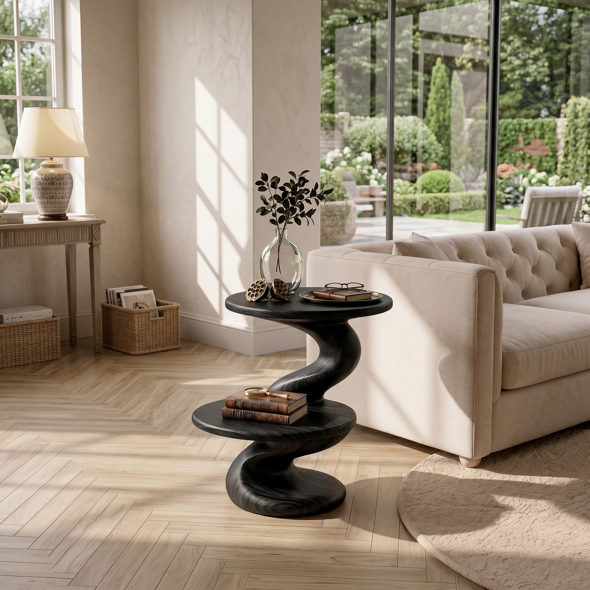 Contemporary Two Tier Side Table Modern Lounge - view 4