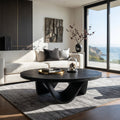 Contemporary Round Coffee Table With Continuously Curved Base For Living