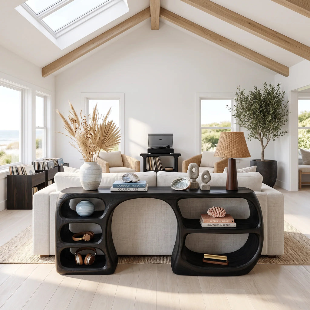Contemporary Open Storage Console For Modern Entryway