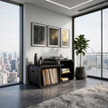 Contemporary Curved Record Player Stand Urban Loft