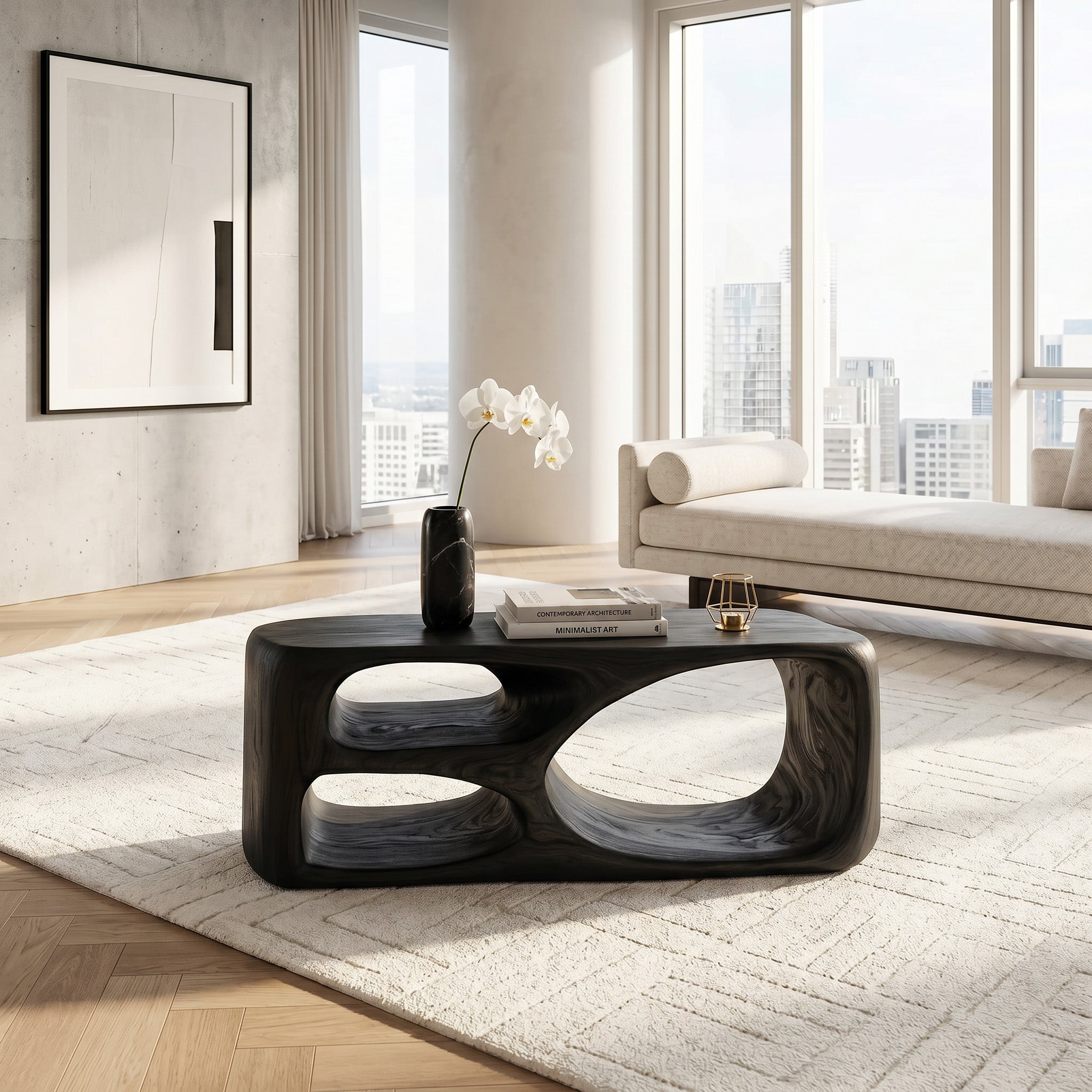 Contemporary Coffee Table With Built In Storage For Living Room