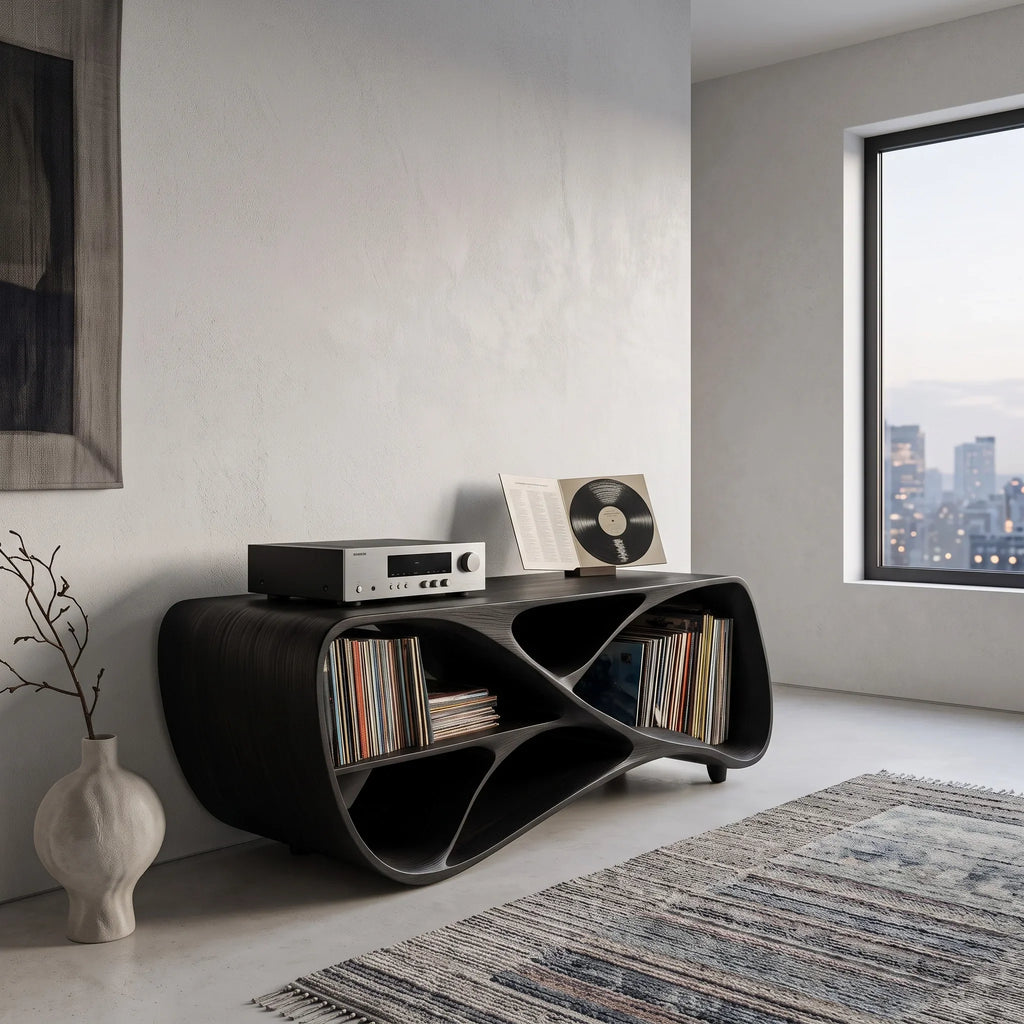 Contemporary Wooden Record Player Console For Living Room - view 4