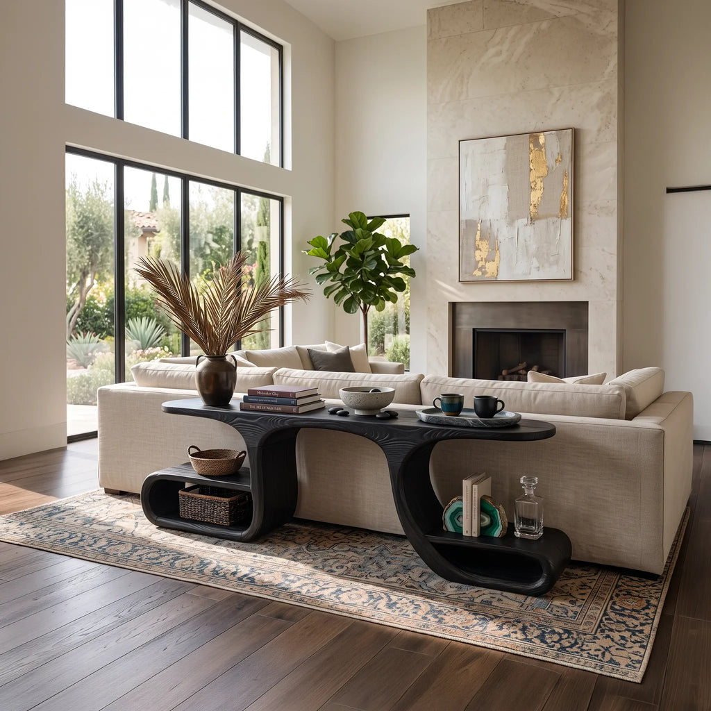 Contemporary Flowing Console Table For Modern Living Space
