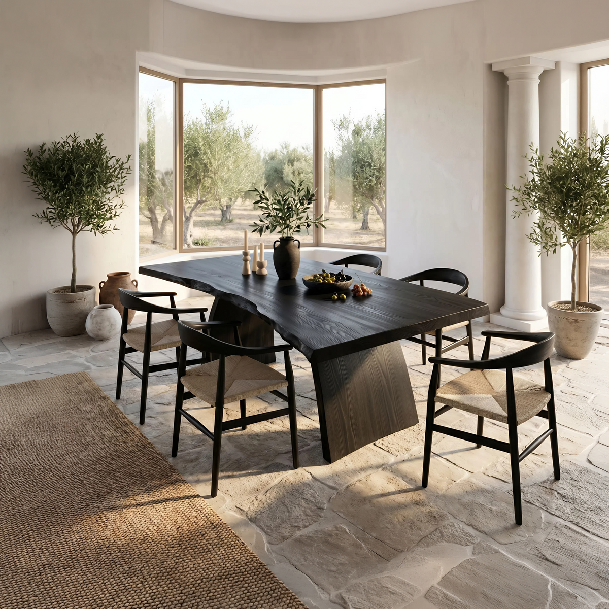 Contemporary Live Edge Dining Table For Entertaining Space