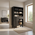 Coastal Open Shelf Storage Cabinet Beach Retreat