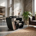 Contemporary Curved Vinyl Record Cabinet Lake House