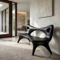 Contemporary Natural Wood Curved Bench For Living Room