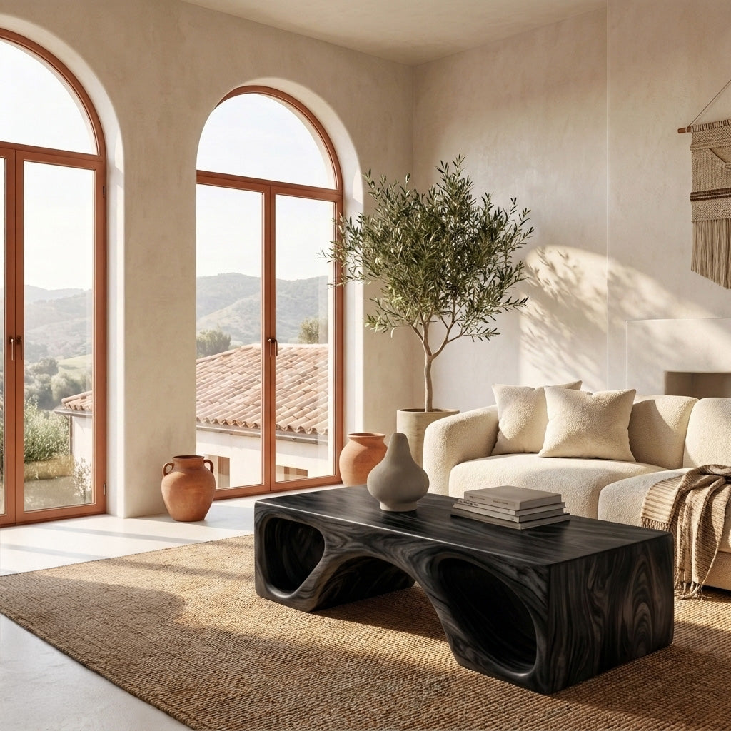 Contemporary Natural Wood Coffee Table With Unique Form For Home