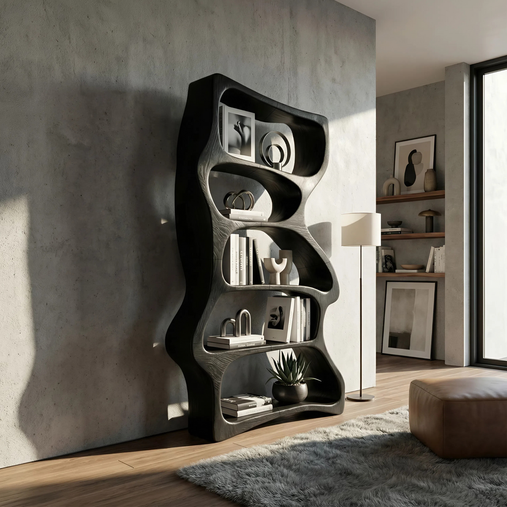 Contemporary Decorative Bookcase Storage Organizer For Living Room