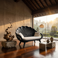 Contemporary Lotus Leaf Back Bench For Veranda Interior Area