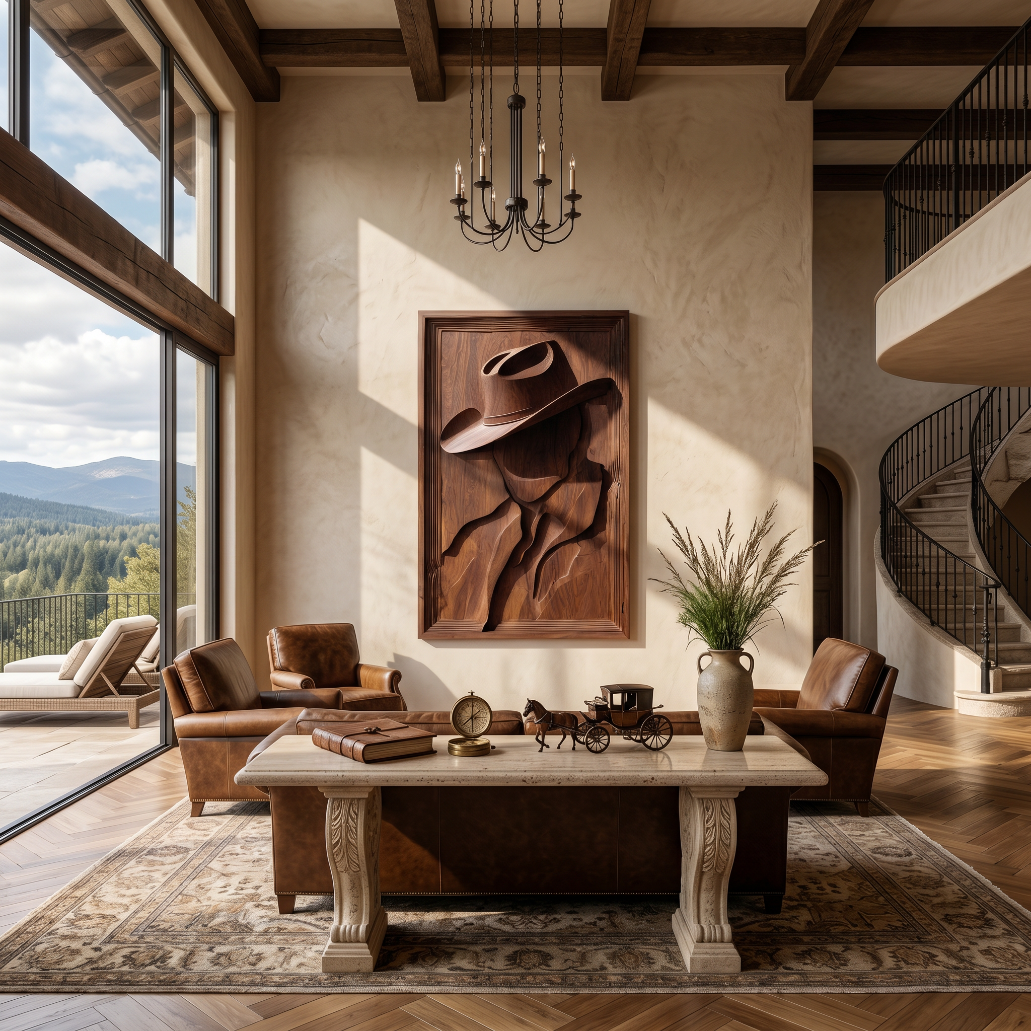 Contemporary Ranch Inspired Wall Art For Lounge Space
