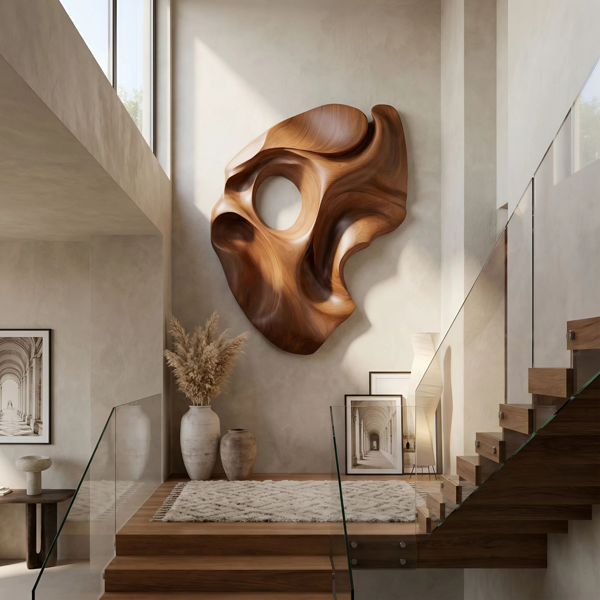 Contemporary Abstract Figure Wall Art Panel For Living Room