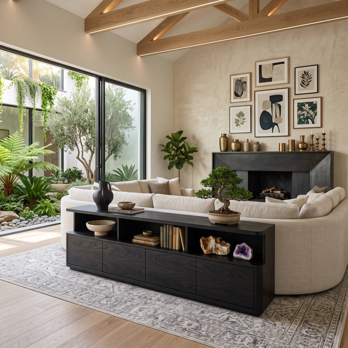 Contemporary Cabinet Console Table For Elegant Entryway