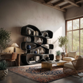 Contemporary Biomorphic Wooden Bookshelf In Fluid Design