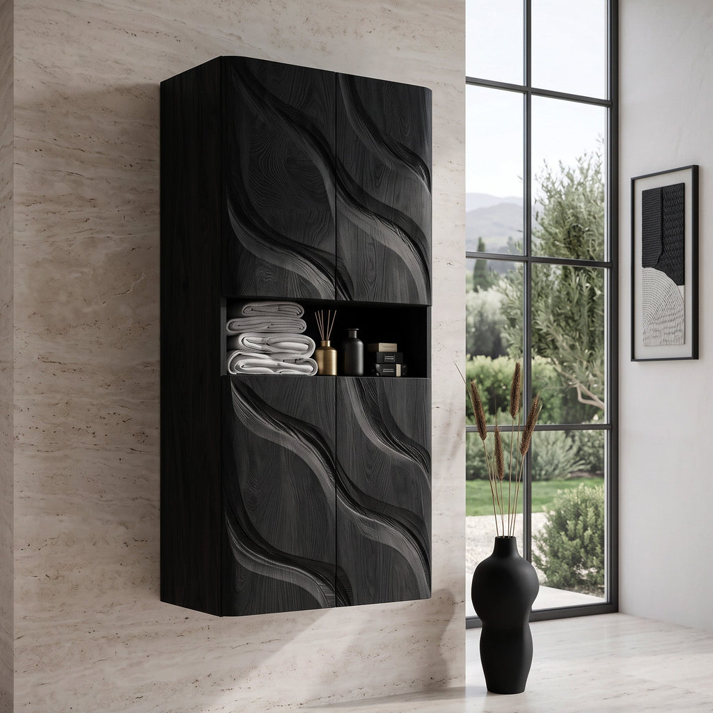 Contemporary Bathroom Cabinet Waves Design For Bathroom