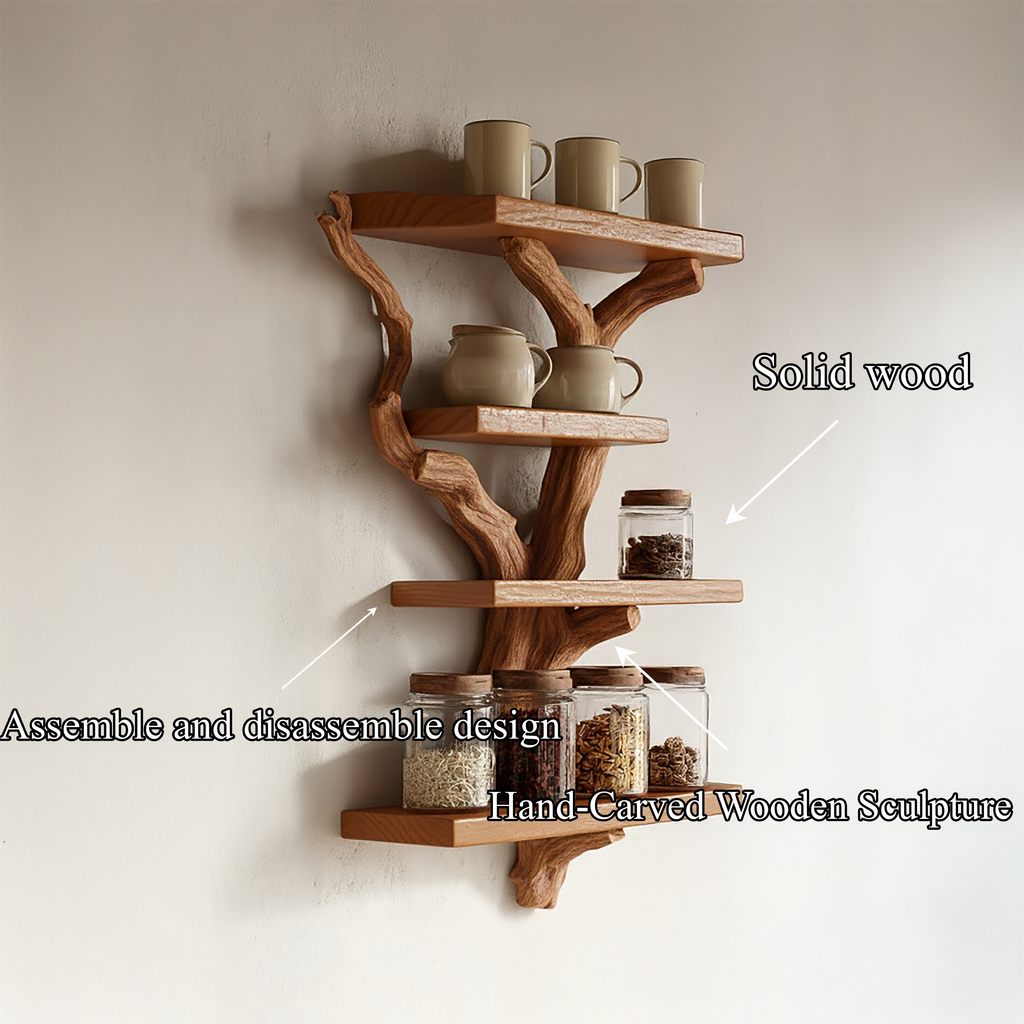 Artistic Branch Kitchen Wall Shelf Kitchen Interior Functional Decor