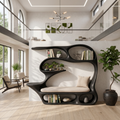 Contemporary Reading Seat Bookcase For Home Library