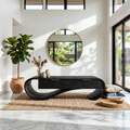 Contemporary Curved Bench With Drawer Storage For Entryway Interior