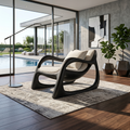 Biophilic Organic Accent Chair Tropical Sunroom