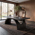 Contemporary Desk With Double Arch Sculptural Base For Home Office