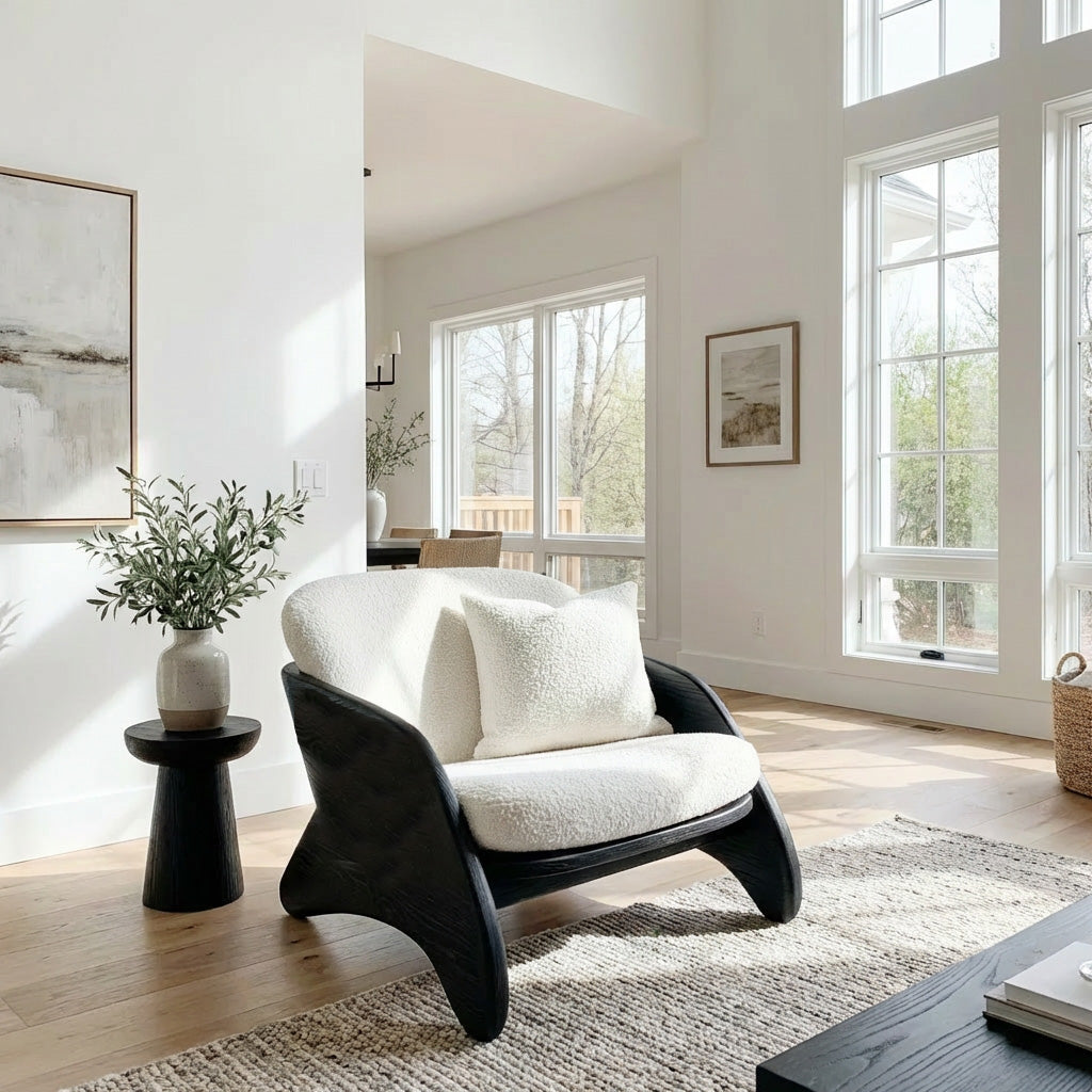 Contemporary Natural Wood Chair For Living Room Decor