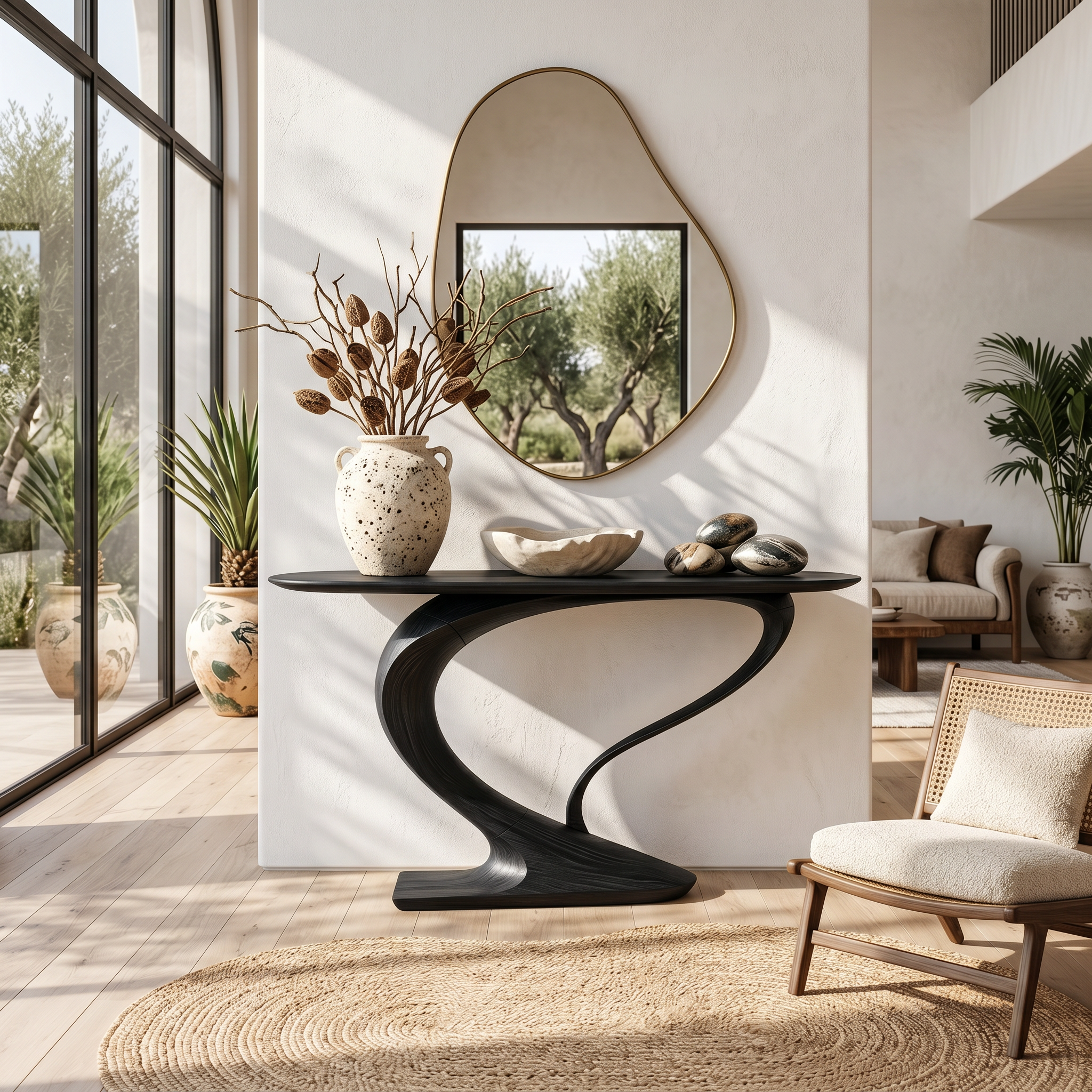 Contemporary Curved Console Table Modern Residence