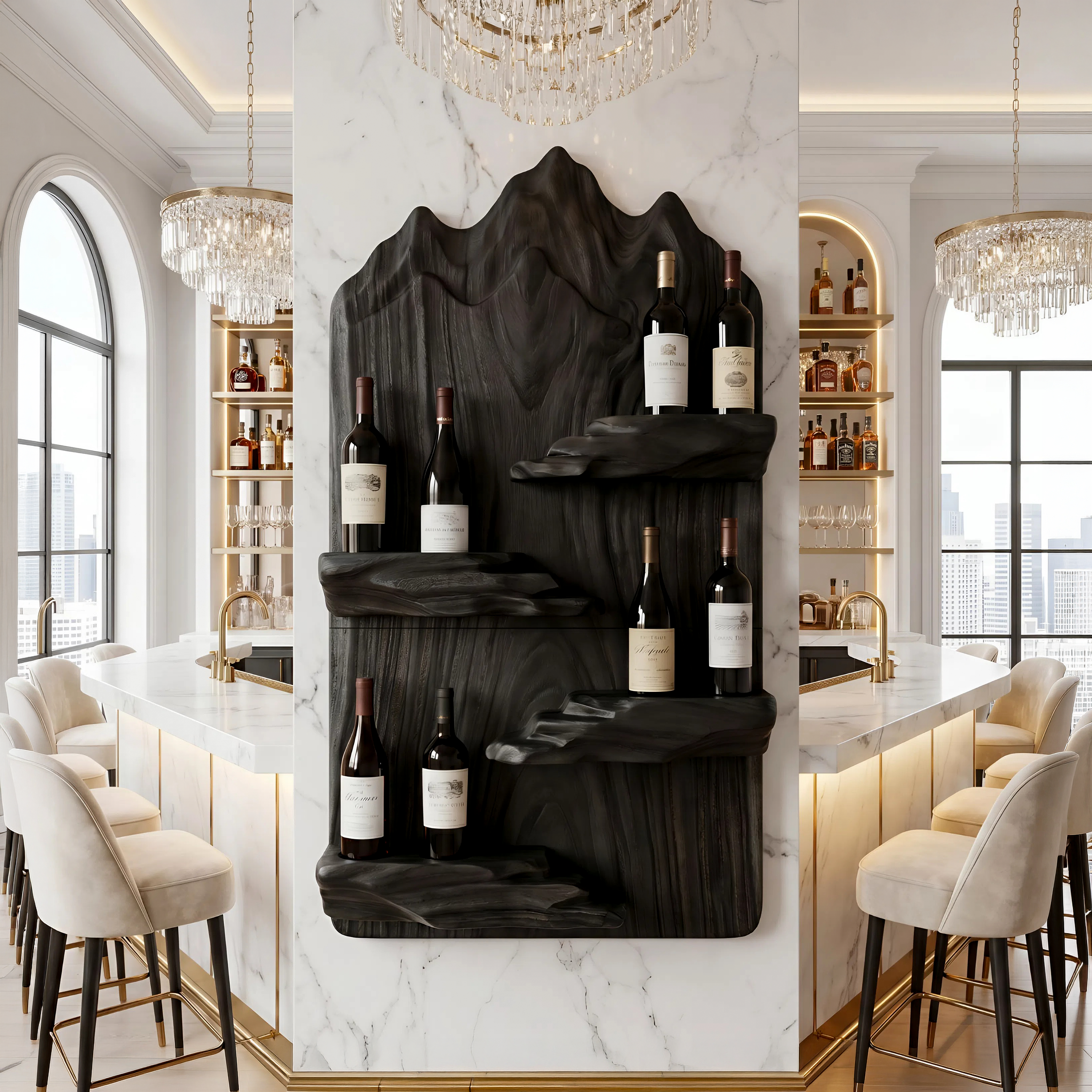 Contemporary Landscape Bottle Holder For Modern Interior