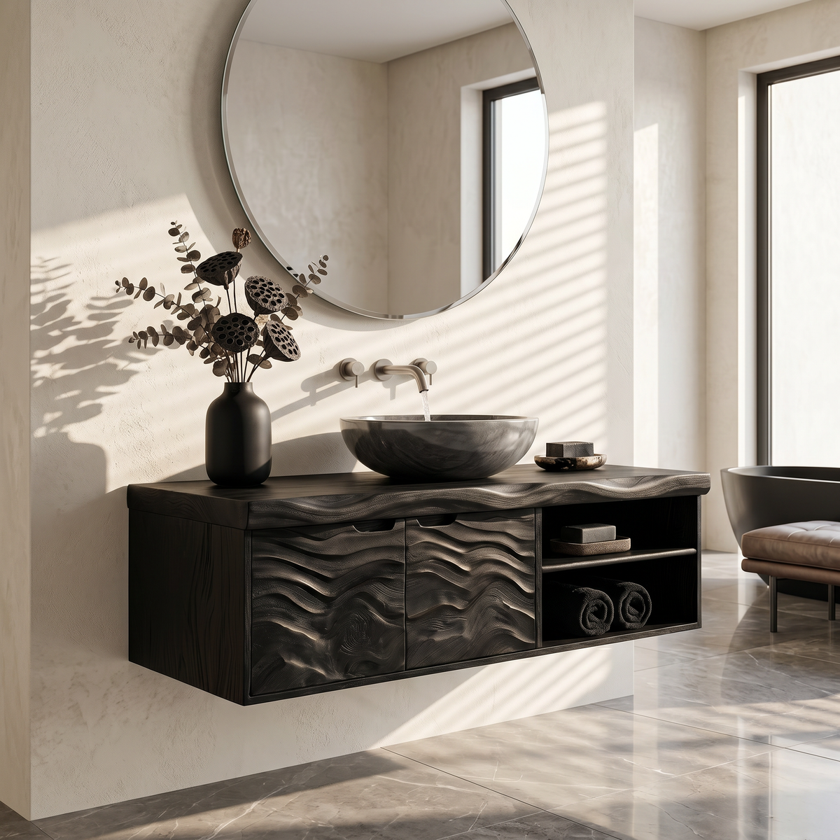 Contemporary Bath Cabinet Elegant Master Bathroom
