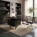 Contemporary Dual Pedestal Executive Desk Luxury Office