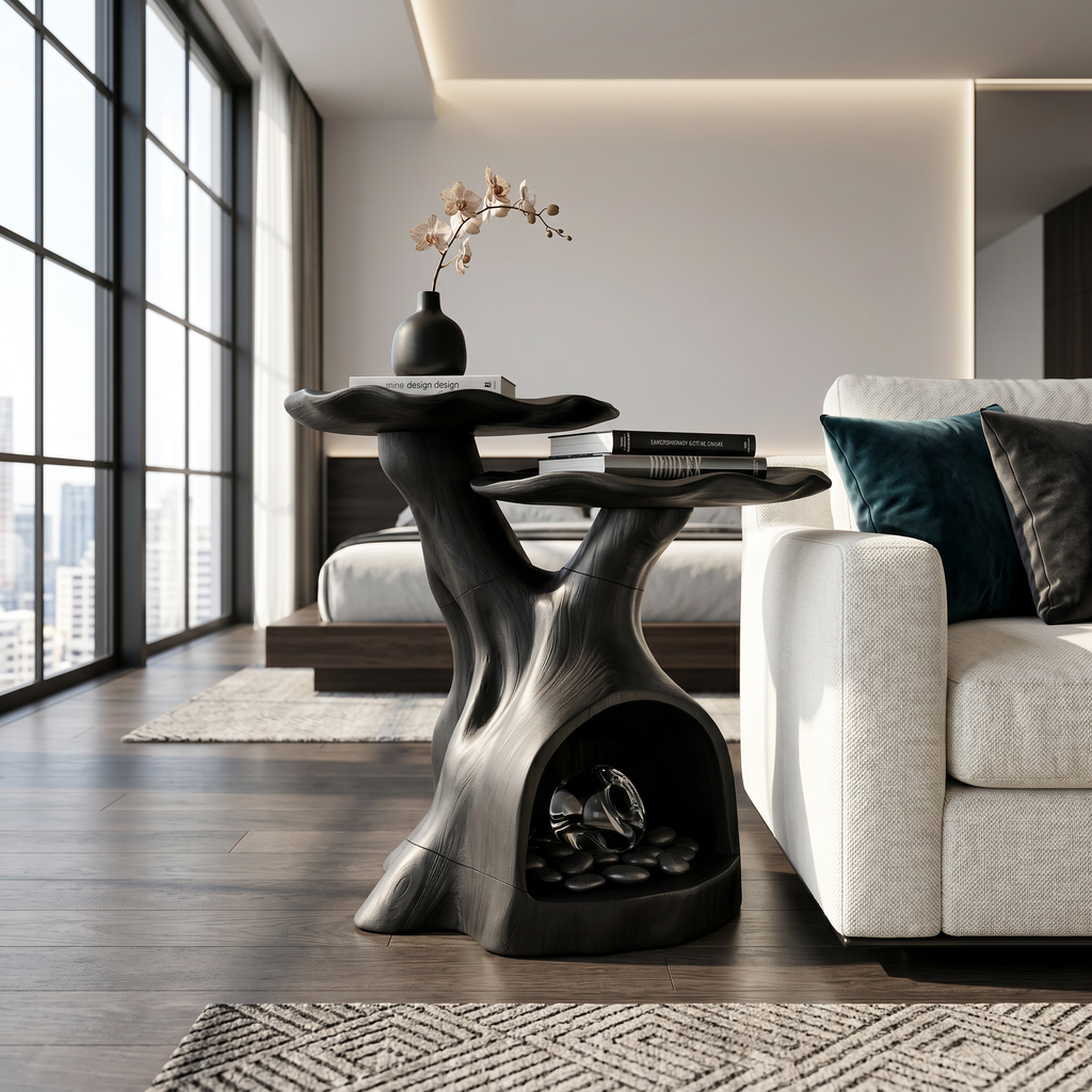 Contemporary Dual Tier Side Table Designer Residence