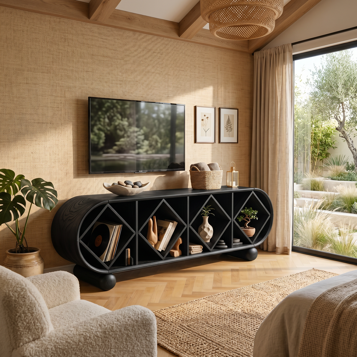 Contemporary Linear TV Console For Modern Living Space