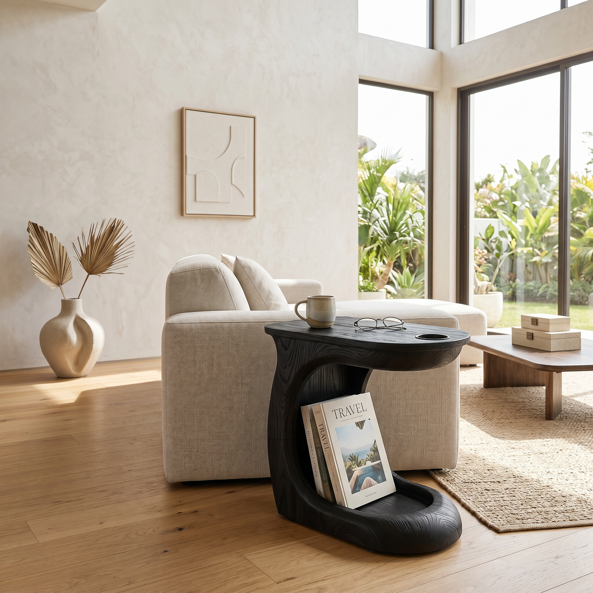 Contemporary Sculptural Side Table For Loft Interior Space