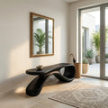 Artistic Wooden Bench For Modern Entryway Interior Decor