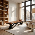 Contemporary Natural Wood Bench For Luxury Window Corner