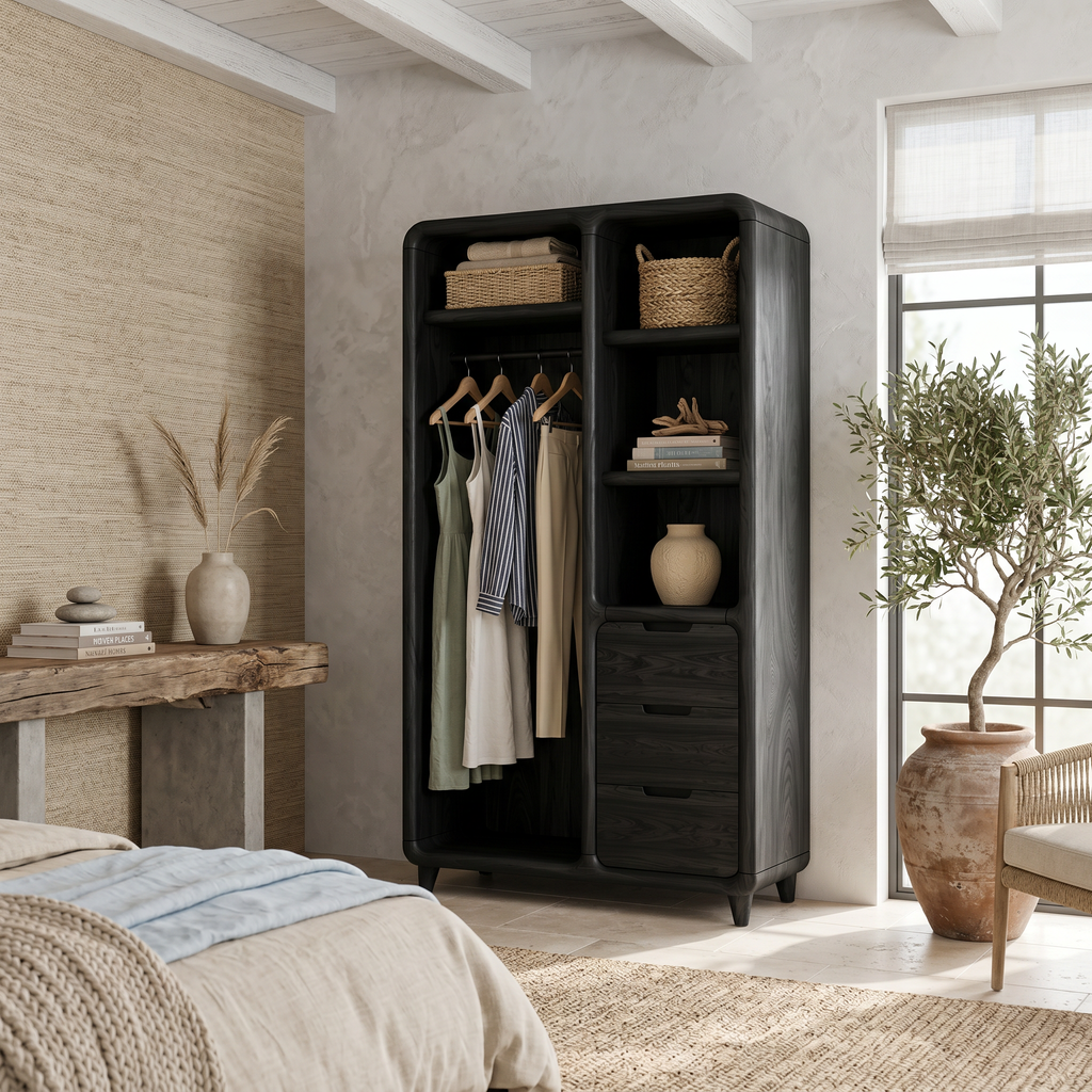 Contemporary Sculptural Edge Wardrobe For Studio Apartment Space