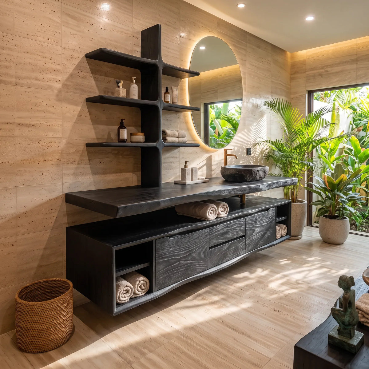 Contemporary Wall Mounted Bathroom Vanity Wellness Suite - view 4