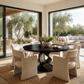 Contemporary Dining Table With Unique Twisted Base For Kitchen