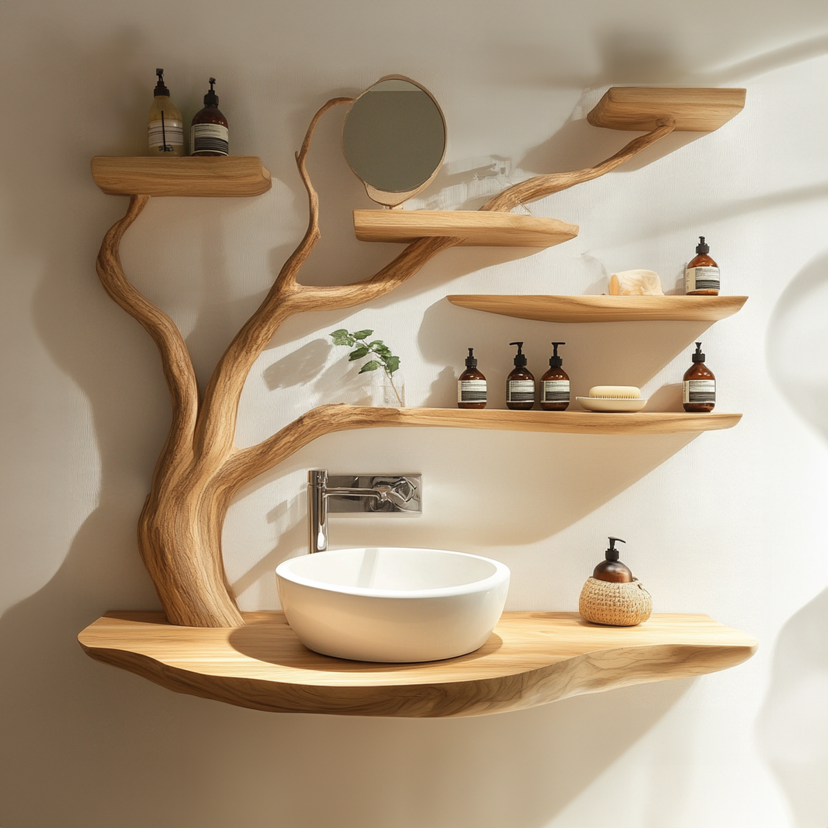 Custom Rustic Bathroom Vanity Sink Shelf Bathroom - view 3