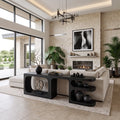 Contemporary Rounded Console Cabinet For Living Room