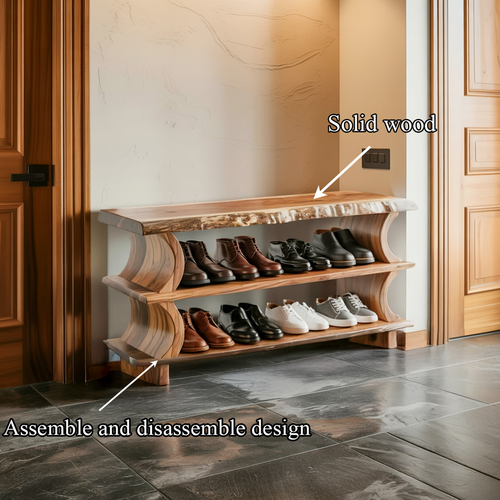 Artistic Wave Shoe Stand Mudroom And Entryway - view 4