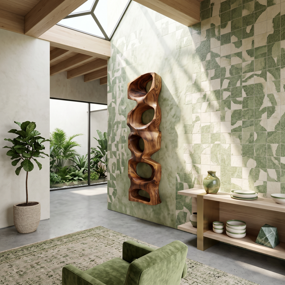 Contemporary Sculptural Display Shelf For Living Room
