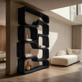 Contemporary Sculptural Natural Wood Bookshelf For Living Room