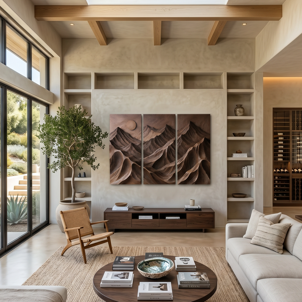 Contemporary Mountain Panel Wall Art For Modern Interior