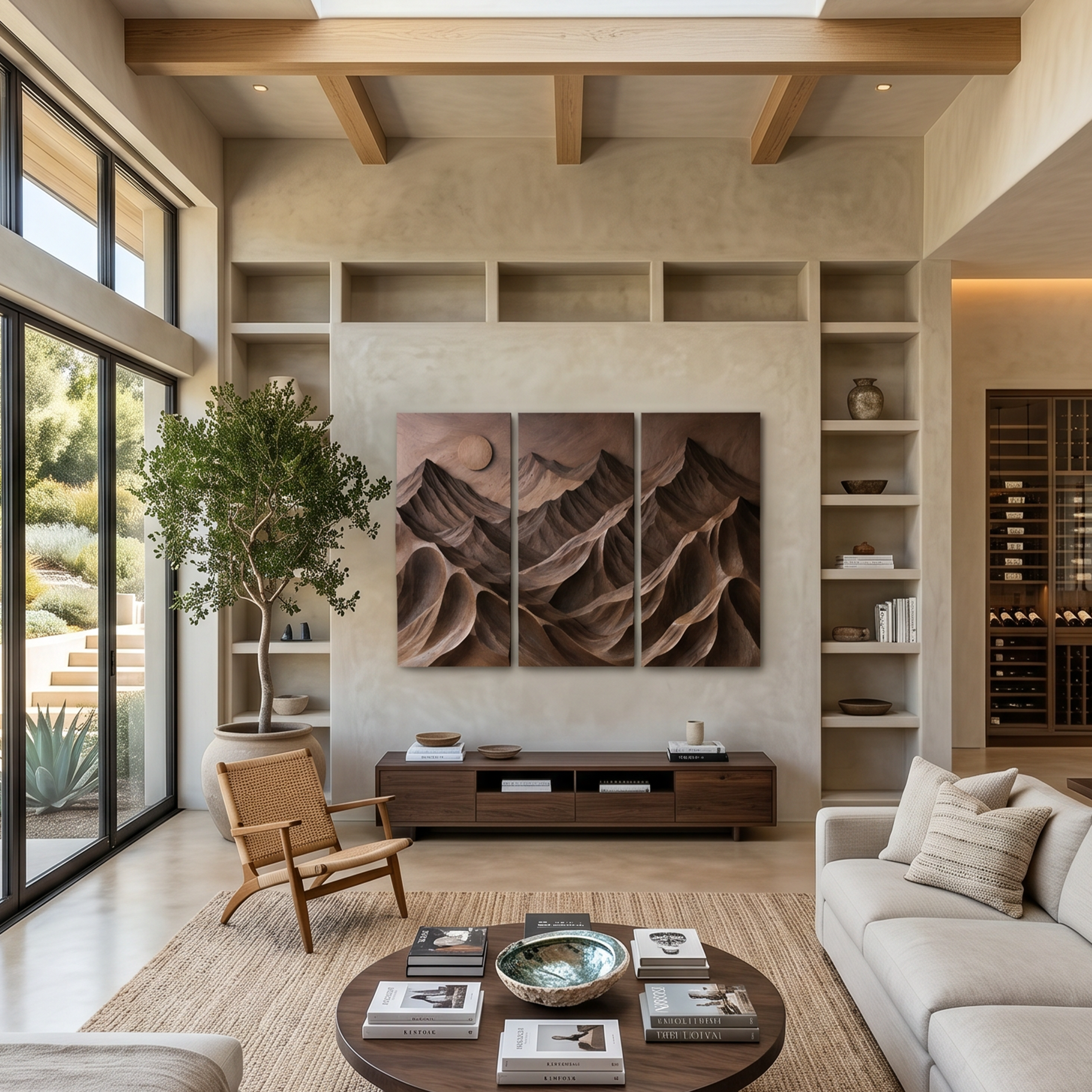 Contemporary Mountain Panel Wall Art For Modern Interior